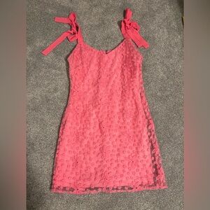 Blue Rain Coral Pink dress with tie straps